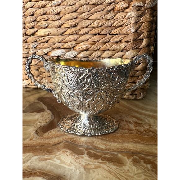 Japanese vintage silver-plated sugar bowl and creamer. - Picture 2 of 10